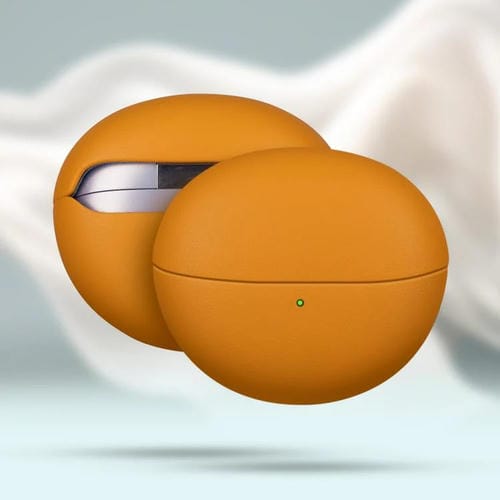 Funda protectora de cuero genuino granulado para auriculares Bluetooth Huawei FreeClip (flor, jengibre y hierba)