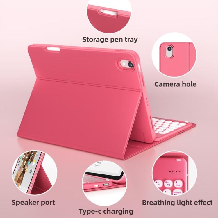 Funda de silicona con teclado Bluetooth para iPad 2022, con ranura para bolígrafo (verde oscuro)