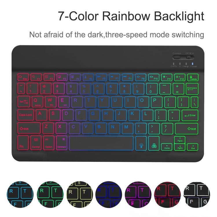 Funda protectora de cuero con teclado Bluetooth retroiluminado de colores para iPad Air 11 (2024) (verde suave)