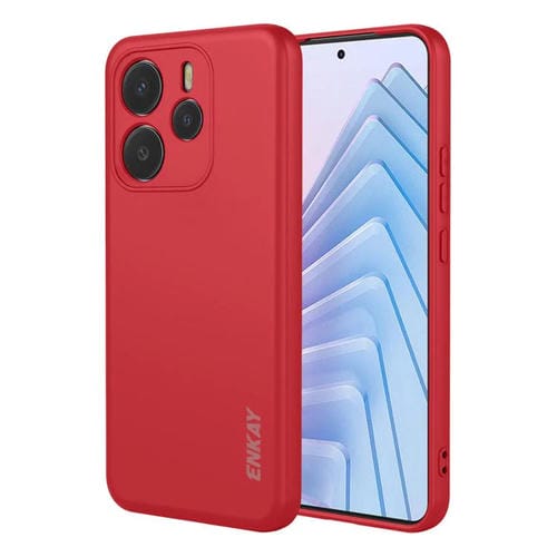 ENKAY - Funda de silicona líquida suave a prueba de golpes para Redmi Note 14 5G (India/Global) (Roja)