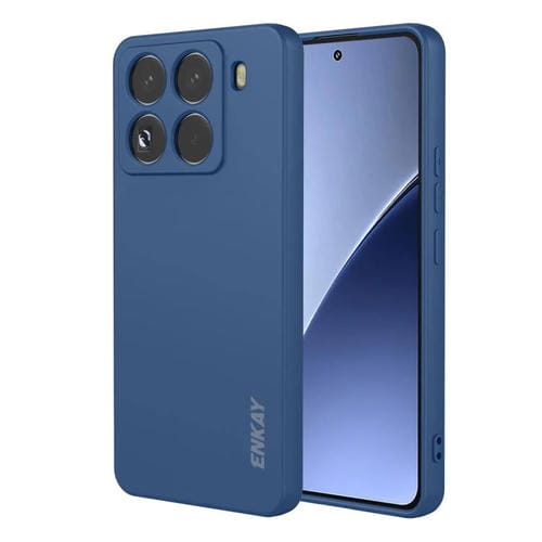ENKAY - Funda de silicona líquida suave y a prueba de golpes para Xiaomi 15 Pro (azul oscuro)