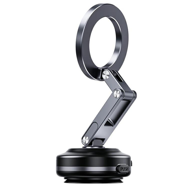 Soporte de teléfono para coche con brazo plegable X63, ventosa de aleación de aluminio (negro)