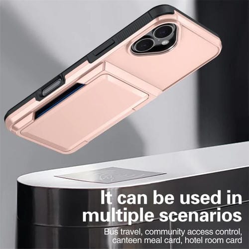 Funda abatible Kalebol para iPhone 16, con tarjetero, a prueba de golpes (oro rosa)