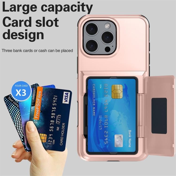 Funda abatible para iPhone 15 Pro Max con tarjetero Kalebol, a prueba de golpes (verde militar)