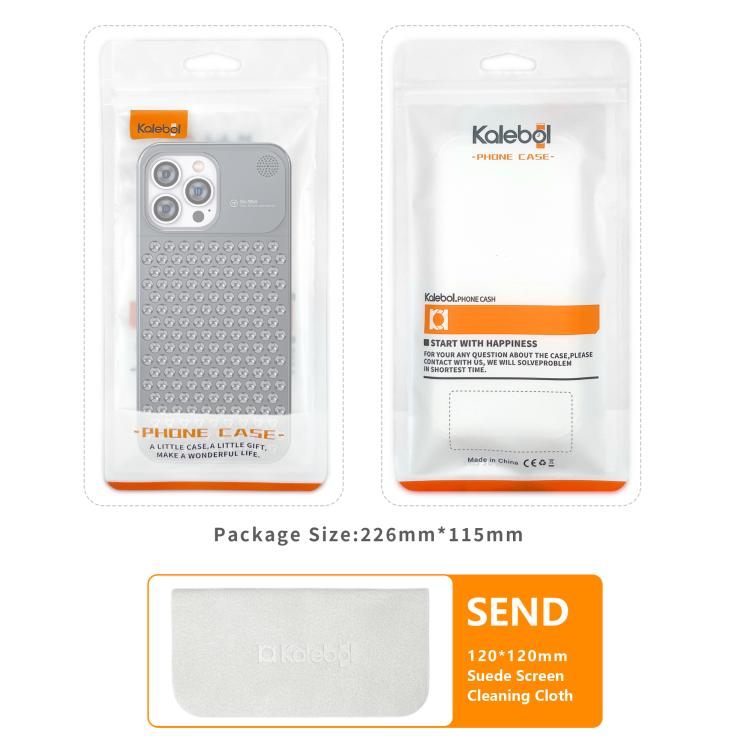 Funda de aleación de aluminio Kalebol con aromaterapia para iPhone 13 Pro (gris)