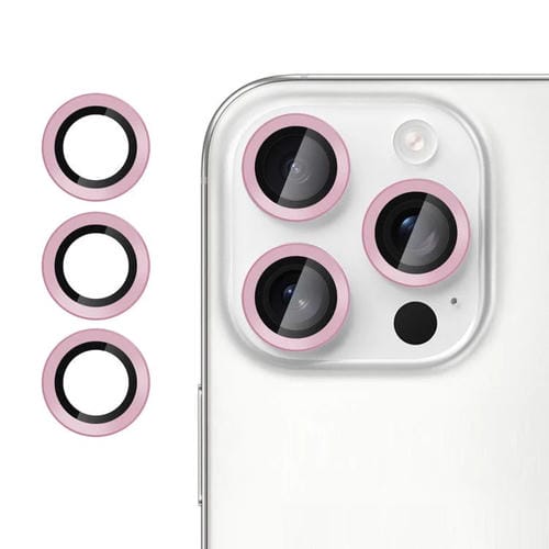 For iPhone 15 Pro Max Kalebol No Flicker Ultra-Thin Individual Camera Lens Tempered Glass Film(Pink)