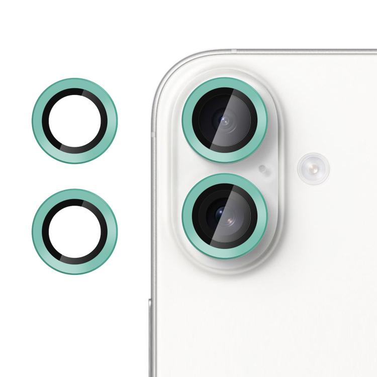 For iPhone 16 Plus Kalebol No Flicker Ultra-Thin Individual Camera Lens Tempered Glass Film(Sky Blue)