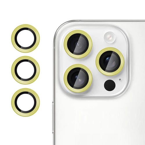 For iPhone 16 Pro Max Kalebol No Flicker Ultra-Thin Individual Camera Lens Tempered Glass Film(Gold)