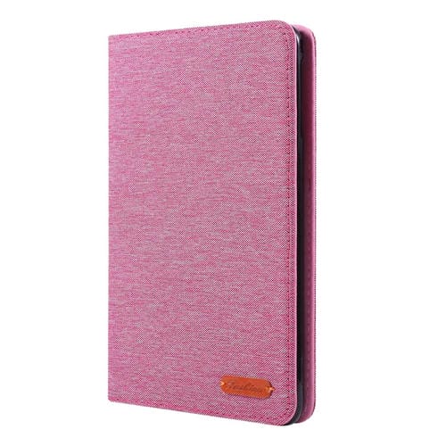 Funda para iPad Mini 4/3/2/1 Cuero Pu con Tapa Horizontal Tela Teature Soporte Ranuras para Tarjetas (Rosa)