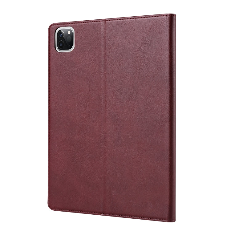 Funda de Cuero para iPad Pro 12.9 Knead Skin Texture con Tapa Horizontal (Rojo Vino)