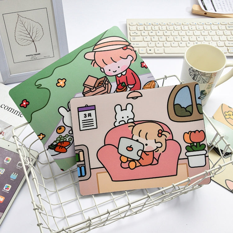 5 Pcs Mouse Pad Creativo Cartoon Conejo Niña para Laptop Estudiante (Sofá)