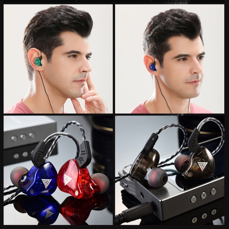 Auriculares Deportivos Qkz Ak6-X Subwoofer Cableado 3.5mm (Azul, 2 Pcs)