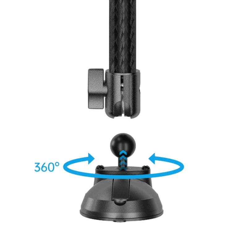 Brazo de Extensión Telescópico para Teléfono de Automóvil, Soporte de Fibra de Carbono con Articulación Doble, Modelo: 235-335mm para Cabezal Esférico de 25,4mm