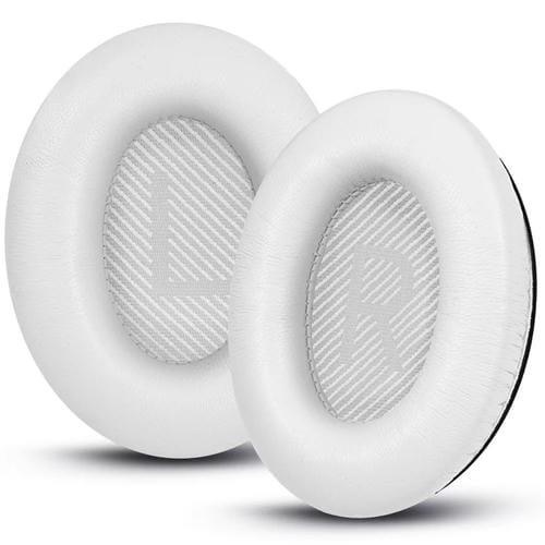 Orejeras de Cuero con Esponja para Auriculares Bose Qc45 (Blanco) (1 Par)