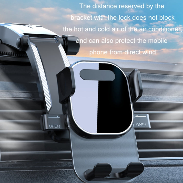 Soporte para Teléfono Móvil con Ventosa para Salpicadero de Coche, con Bloqueo Automático, Estilo: Base Telescópica Brillante