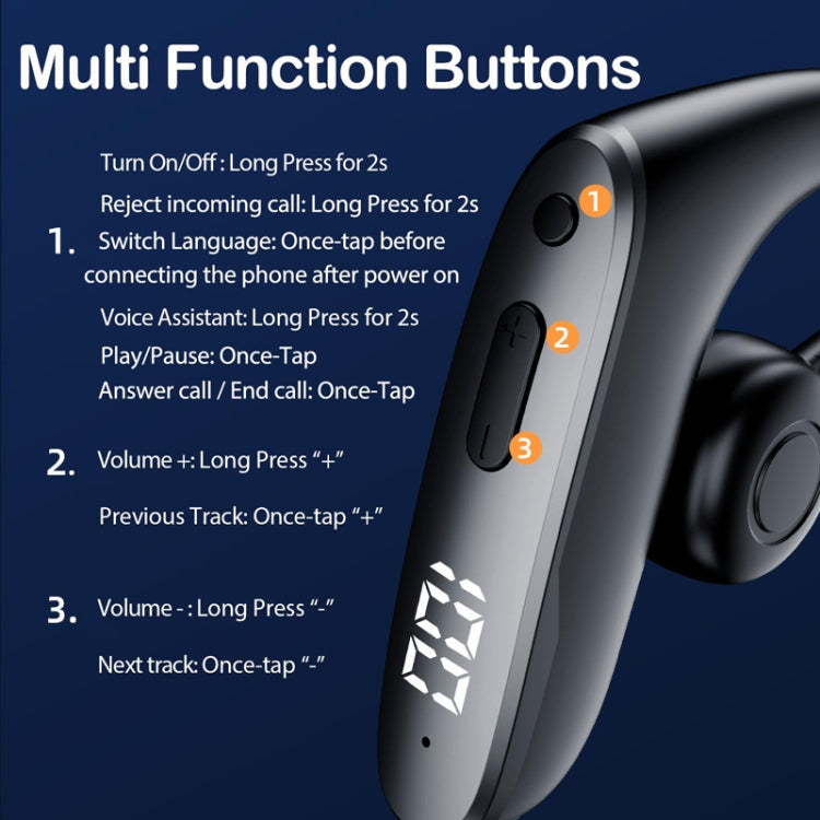 Auricular Digital De Conducción Ósea M-W8 Bluetooth Para Una Sola Oreja (Azul)