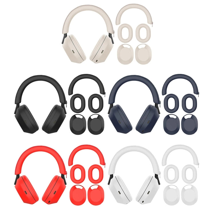 Auriculares Bluetooth Sony Wh-1000Xm5 + Diadema + Funda Protectora para Orejeras (3 En 1 Azul Oscuro)