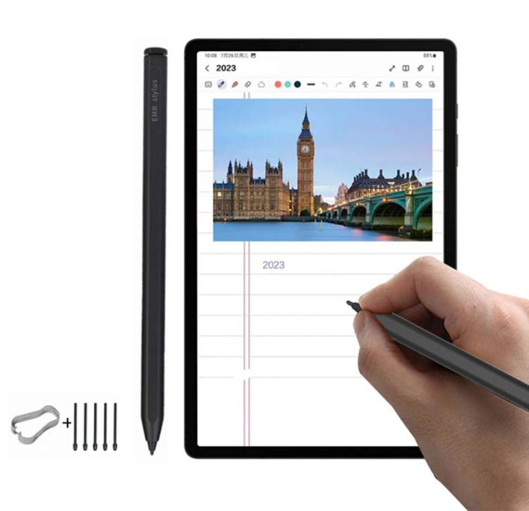 Lápiz Óptico EMR D-003 Sensible a la Presión 4096 + 5 Puntas de Fieltro + Clip para Bolígrafo