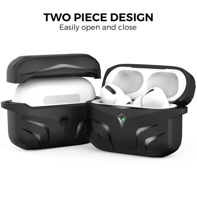 Estuche protector TPU Ahastyle PT140 para AirPods Pro 2 con borde diamante y protección contra caídas (Negro)