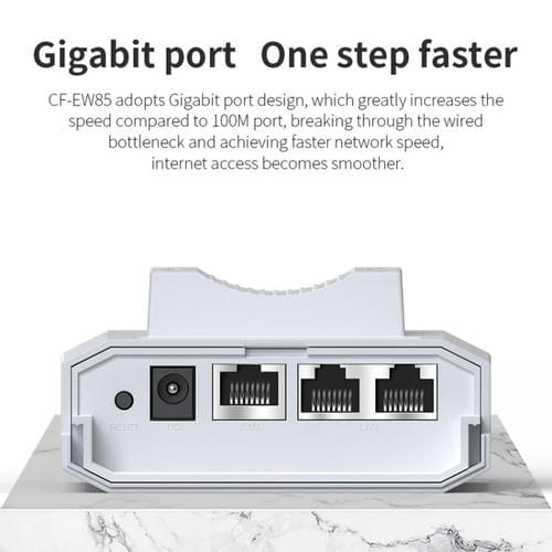 Amplificador de Señal Inalámbrico Gigabit Comfast CF-EW85 1300 Mbps 2,4G/5,8G Compatible CC/PoE Enchufe Estadounidense