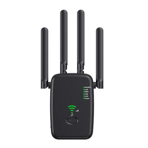 Repetidor Inalámbrico Urant U11 300 Mbps 2,4 GHz Amplificador Señal WIFI Compatible Configuración Rápida WPS Enchufe Europeo (Negro)