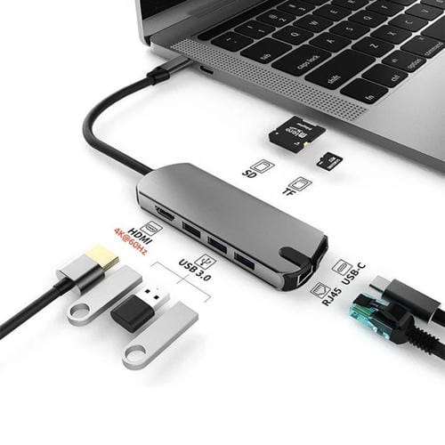 Estación de Acoplamiento USB-C 8 en 1 con Puerto Gigabit Ethernet y HDMI 4K 60 Hz