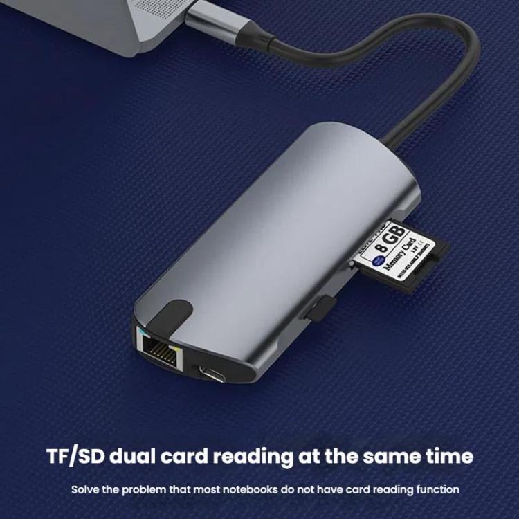 Estación de Acoplamiento USB-C 8 en 1 con Puerto Gigabit Ethernet y HDMI 4K 30 Hz