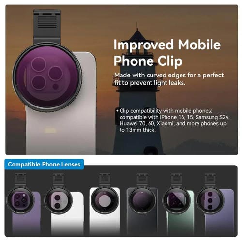 Filtro Fotográfico Apexel Apl-67Cpl para Teléfono Móvil con Lente Reductora de Luz Ajustable (67mm)