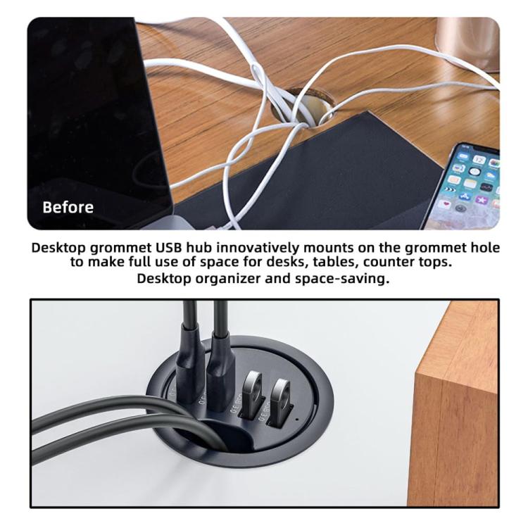 Estación de Acoplamiento con Divisor de Escritorio y 4 Puertos USB 3.0, Cable de 1,2 m