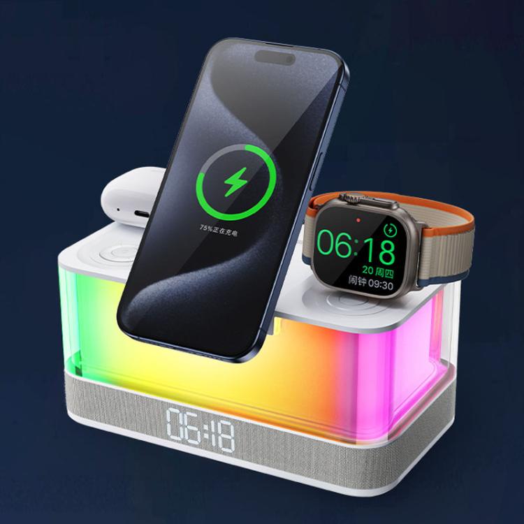 Auriculares Para Teléfono Móvil R8 Reloj Cargador Magnético Inalámbrico Multifunción 3 En 1 (Blanco)