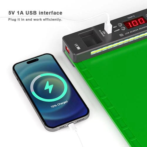 Tapete de trabalho Baku BA-940 para remover telas LCD (16 polegadas) com aquecimento e luz antipó.