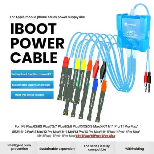 Câble de démarrage de test Sunshine iBoot Apple iPhone Source d'alimentation et contrôle de batterie cellulaire