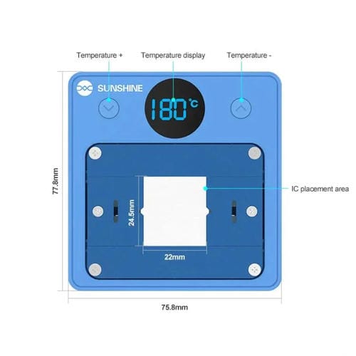 Removedor de Colle Sunshine Ss-T12C Chauffage de Puces IC, Outil d'Élimination Efficace et Chauffage Rapide Réparation de Téléphones Mobiles