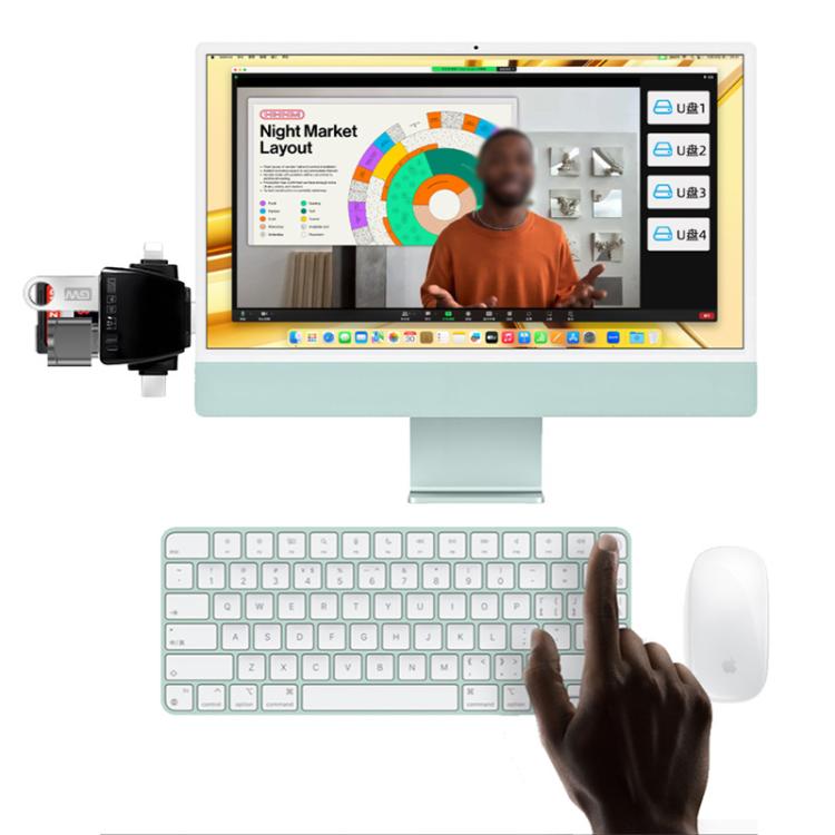 Lector de Tarjetas Universal 7 en 1 Aj-701 USB-A a USB-C Tipo-C y Micro USB (Blanco)