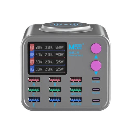 Estación de Carga de Escritorio Maant Dianba No.2 Reparación de Phones Móviles con Puerto USB Múltiple y Enchufe Europeo