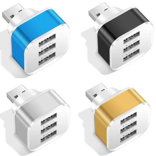 Expansor de 3 Puertos USB 2.0 Hub (Dorado)