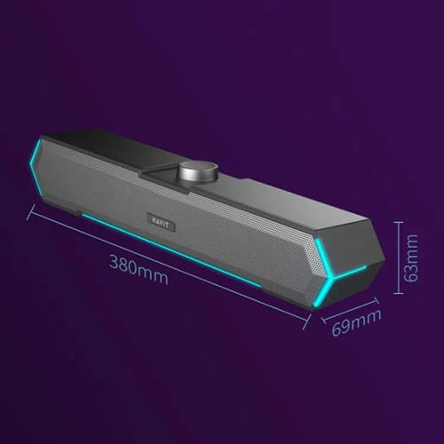 Altavoz con Cable para Computadora de Escritorio Havit M19 con Iluminación RGB y Micrófono Bluetooth