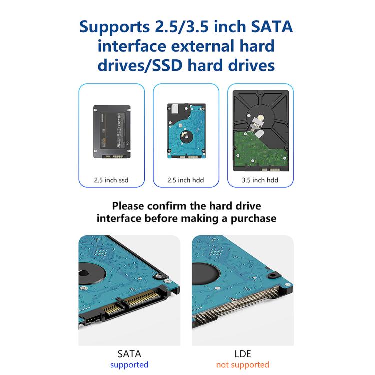 Caja de Disco Duro Portátil SATA 2,5/3,5 Pulgadas Blueendless Mr35Tc con USB 3.0 y Enchufe Tipo C de la UE