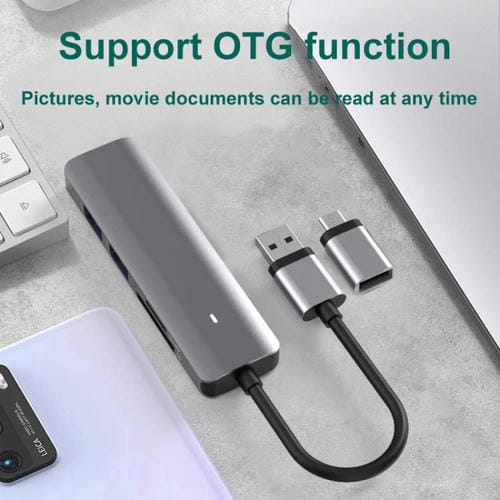 Estación de Acoplamiento Multifuncional Blueendless Type-C Expansion Dock 5 en 1 USB 3.0 x3 SD/TF 3.0