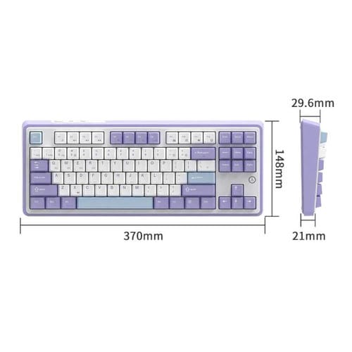 Teclado Mecánico Inalámbrico Bluetooth Trimodo Ajazz AK870 para Juegos con Intercambio en Caliente Personalizado RGB (Axis Purple)