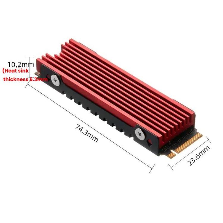 Disipador de Calor de Aluminio Finalcool para SSD Nvme M.2 2280 para PC de Escritorio y PS5 (Negro)