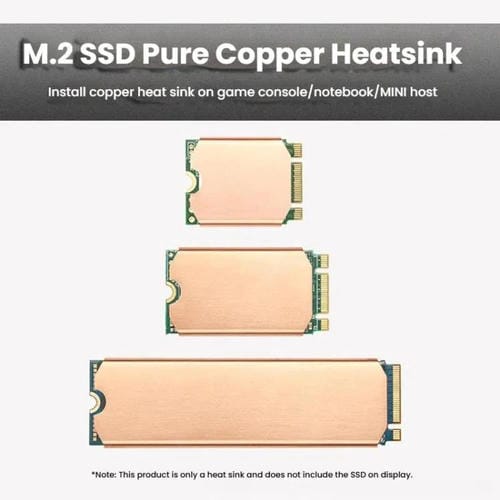 Disipador de Calor SSD de Cobre Puro Finalcool M.2 2280 para Consolas de Juegos, Portátiles y Minihosts