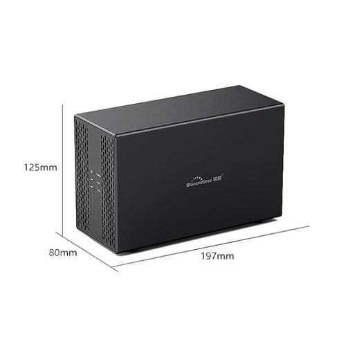 Caja de Disco Duro Móvil Blueendless Db3502F Doble Bahía 2,5/3,5 Pulgadas USB 3.0 Tipo C (Enchufe del Reino Unido)