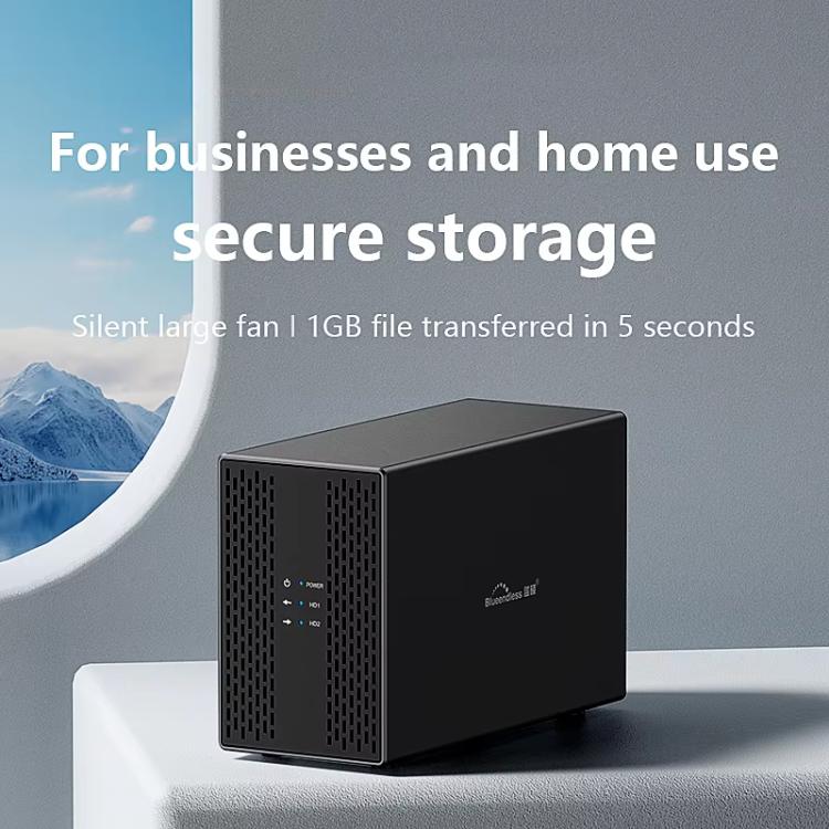 Caja de Disco Duro Móvil Blueendless Db3502F Doble Bahía 2,5/3,5 Pulgadas USB 3.0 Tipo C (Enchufe Australiano)