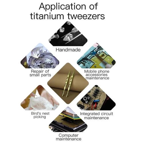Pinzas de Titanio Maant Pequeñas Antiestáticas Curva con Forma de Nido de Pájaro Recoger Pelos Herramienta de Reparación (Rosa)