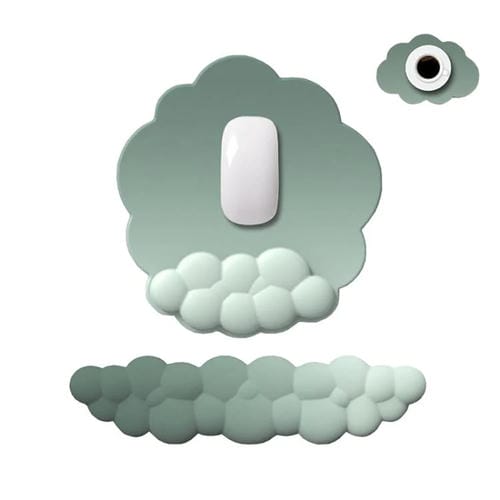 Juego de 3 Alfombrillas de Ratón de Silicona con Memoria de Espuma y Degradado (Verde)