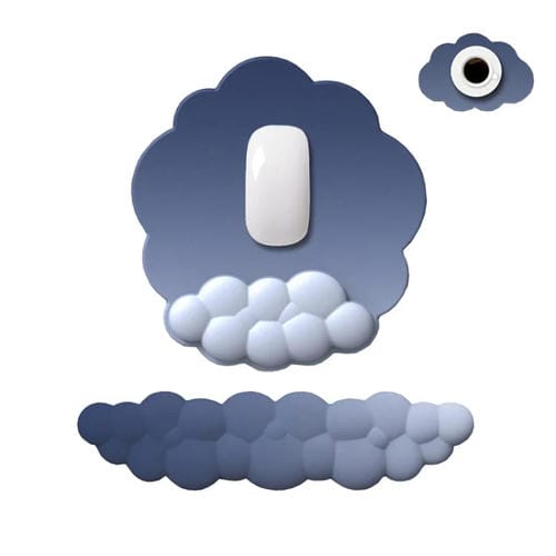 Juego de 3 Alfombrillas de Ratón de Silicona con Memoria de Espuma y Degradado (Azul Marino y Gris)