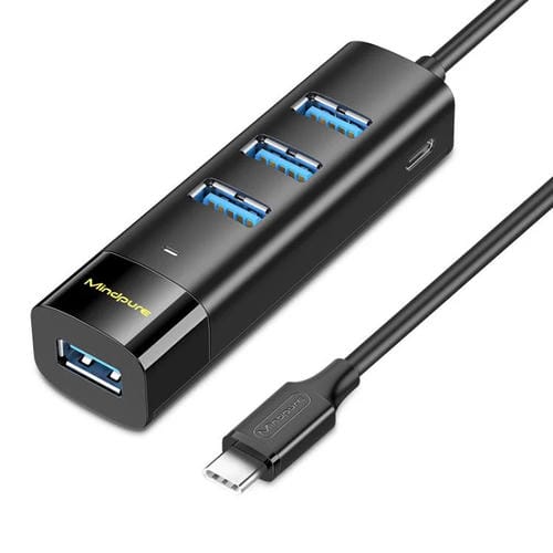 Estación de Acoplamiento Mindpure US023 con Concentrador Tipo C a 4 Puertos USB 3.0 de 0,3 M