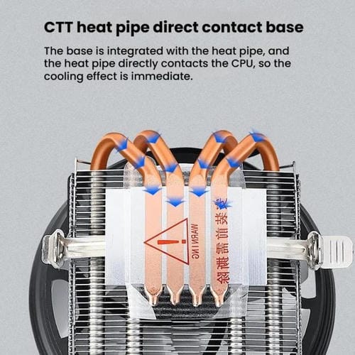 CPU Cooler Evesky 12cm RGB LED con Tubos de Cobre Duales y Ventilador Silencioso para Computadoras de Escritorio