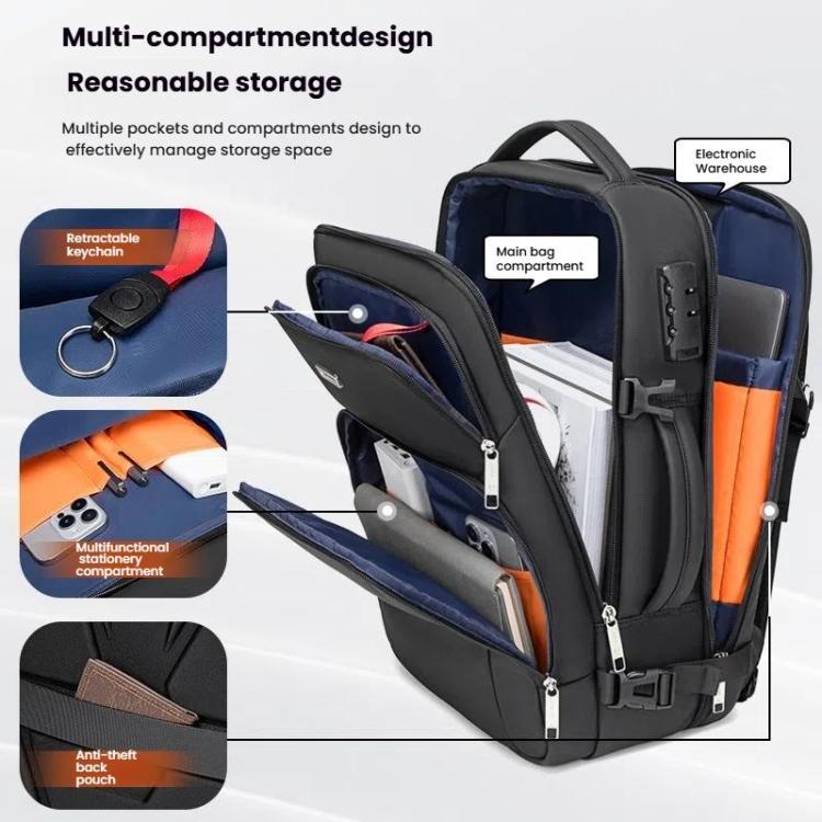 Mochila Antirrobo Wiersaam para Portátil 15,6 Pulgadas con Puertos de Carga USB y Tipo C (Negra)